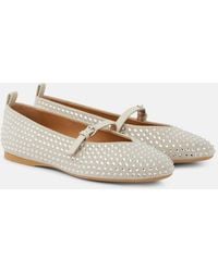JW Anderson - Embellished Suede Ballet Flats - Lyst