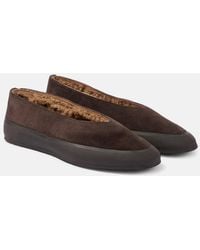 Le Monde Beryl - Apres Ski Shearling-Lined Suede Ballet Flats - Lyst