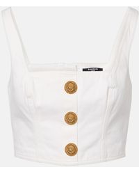 Balmain - Top Cropped - Lyst