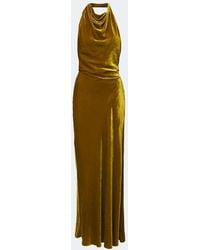 Jonathan Simkhai - Reannon Draped Open-Back Velvet Gown - Lyst