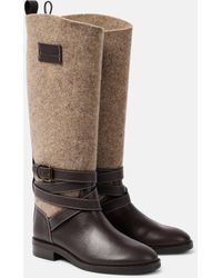 See By Chloé - Anim Leather-Trimmed Knee-High Boots - Lyst