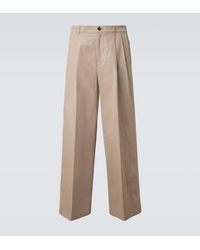 Jil Sander - Pleated Cotton Wide-Leg Pants - Lyst