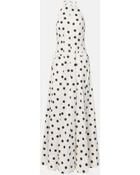 Rebecca Vallance - Maisie Polka-Dot Cotton-Blend Maxi Dress - Lyst