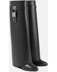 Givenchy - Shark Lock Leather Knee-High Boots - Lyst