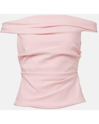 The Sei - Draped Off-Shoulder Crepe Corset - Lyst