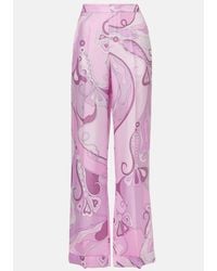 Emilio Pucci - Pantalon Ample Orchidee En Soie - Lyst