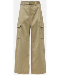 Sacai - High-Rise Cotton Gabardine Wide-Leg Pants - Lyst