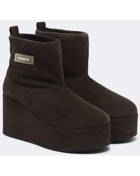 Coperni - Shearling-Lined Suede Wedge Boots - Lyst