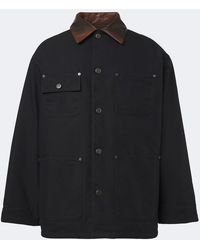 Prada - Leather-Trimmed Technical Cotton-Blend Jacket - Lyst