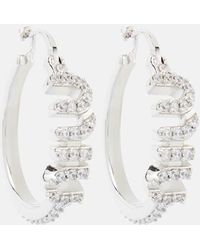 Miu Miu - Logo Crystal-Embellished Earrings - Lyst