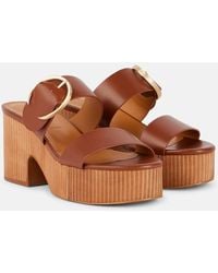 Robert Clergerie - Chance Leather Platform Mules - Lyst