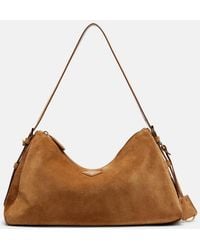 Prada - Aimee Large Suede Shoulder Bag - Lyst