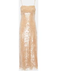 Jonathan Simkhai - Valentina Lace-trimmed Sequined Slip Dress - Lyst
