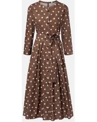 Max Mara - Pesche Polka-Dot Cotton Shirt Dress - Lyst