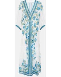 Juliet Dunn - Floral Cotton Maxi Dress - Lyst