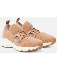 Tod's - Kate Leather-Trimmed Slip-On Sneakers - Lyst