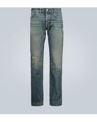 RRL - Slim-Fit Washed Selvedge Jeans - Lyst