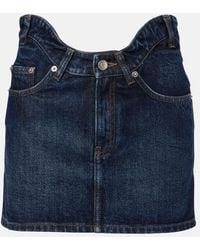 Jean Paul Gaultier - Curved Denim Miniskirt - Lyst