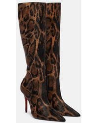Christian Louboutin - Miss Z Leather Pony Hair Knee-High Boots 100 - Lyst
