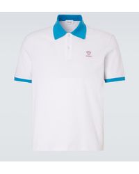 Versace - Printed Cotton Pique Polo Shirt - Lyst