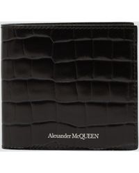 Alexander McQueen Faltbares Portemonnaie aus Leder - Schwarz