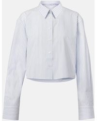 Acne Studios - Striped Cropped Cotton Shirt - Lyst