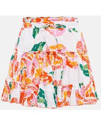 Poupette - Clara Printed Cotton Miniskirt - Lyst