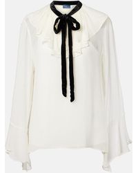 Polo Ralph Lauren - Ruffled Tie-Front Blouse - Lyst