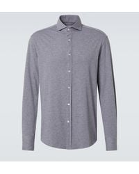 Brunello Cucinelli - Camisa De Popelin De Algodon - Lyst