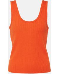 Vince - Ribbed-knit Cotton-blend Tank Top - Lyst