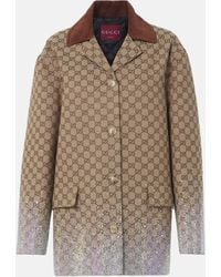 Gucci - GG Canvas Embellished Cotton-blend Coat - Lyst