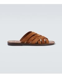 Brunello Cucinelli - Woven Suede Sandals - Lyst