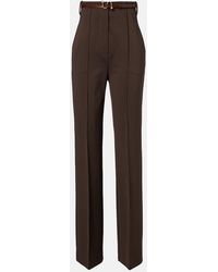 Sportmax - Belted Crepe Straight Pants - Lyst