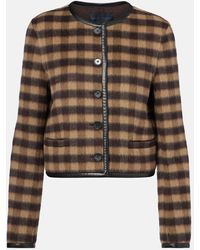 Proenza Schouler - Checked Leather-Trimmed Wool-Blend Jacket - Lyst