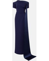 Safiyaa - Giorgia Off-Shoulder Crepe Gown - Lyst