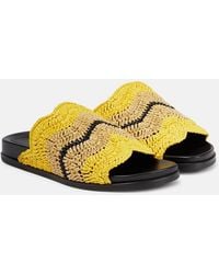 Marni - X No Vacancy Inn Fussbett Raffia-Effect Slides - Lyst