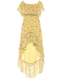 LoveShackFancy Midikleid Alexia aus Baumwolle - Gelb