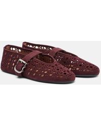 Alaïa - Criss Cross Pony Hair Mary Jane Ballet Flats - Lyst