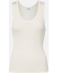 Loewe - Anagram Ribbed-Knit Silk Tank Top - Lyst