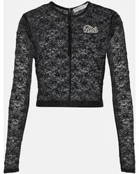 Alessandra Rich - Embellished Logo Crop Top - Lyst