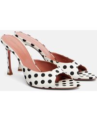 AMINA MUADDI - Alexa Polka-Dot Satin Mules - Lyst