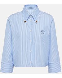 Prada - Cropped-Hemd aus einem Baumwollgemisch - Lyst