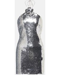 Magda Butrym - Sequined Floral-Applique Minidress - Lyst