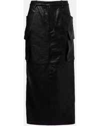 Rick Owens - Firbanks Leather Midi Skirt - Lyst