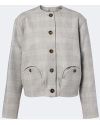 Blazé Milano - Altai Checked Wool, Silk, And Cashmere Jacket - Lyst