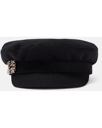 Roger Vivier - Embellished Wool-Blend Hat - Lyst