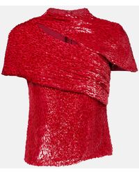 Self-Portrait - Cutout Fil Coupé Blouse - Lyst
