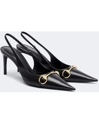 Gucci - Donna Horsebit Leather Slingback Pumps - Lyst