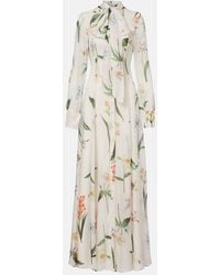 LEO LIN - Abito Lungo Lilith Con Stampa Floreale - Lyst