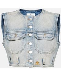 Courreges - Cropped Denim Vest - Lyst